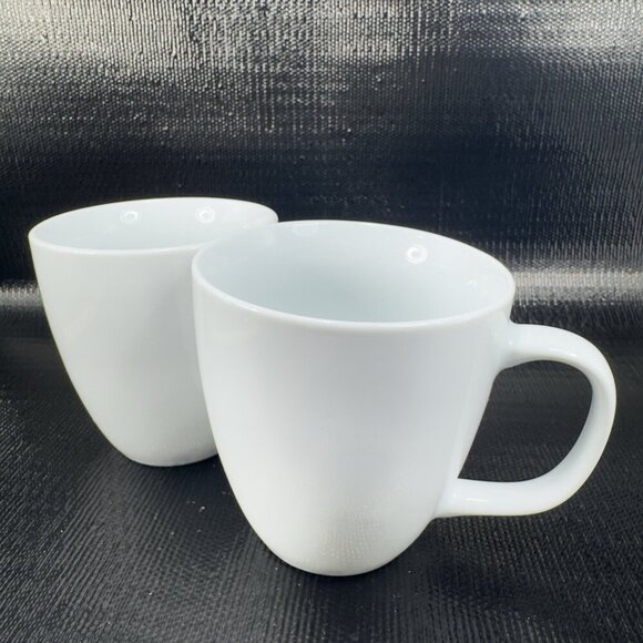 Amuse Professional Barista Heavy White Ceramic Coffee Mug Cup Set 2 Mugs Cups - Picture 10 of 12
